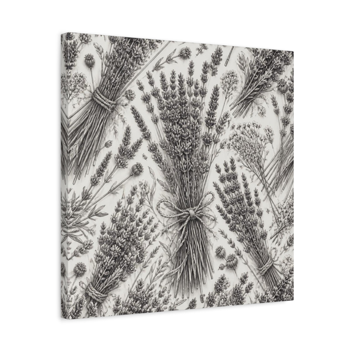 Side Mockup 5. Lavender Flower Bundle shown as canvas print