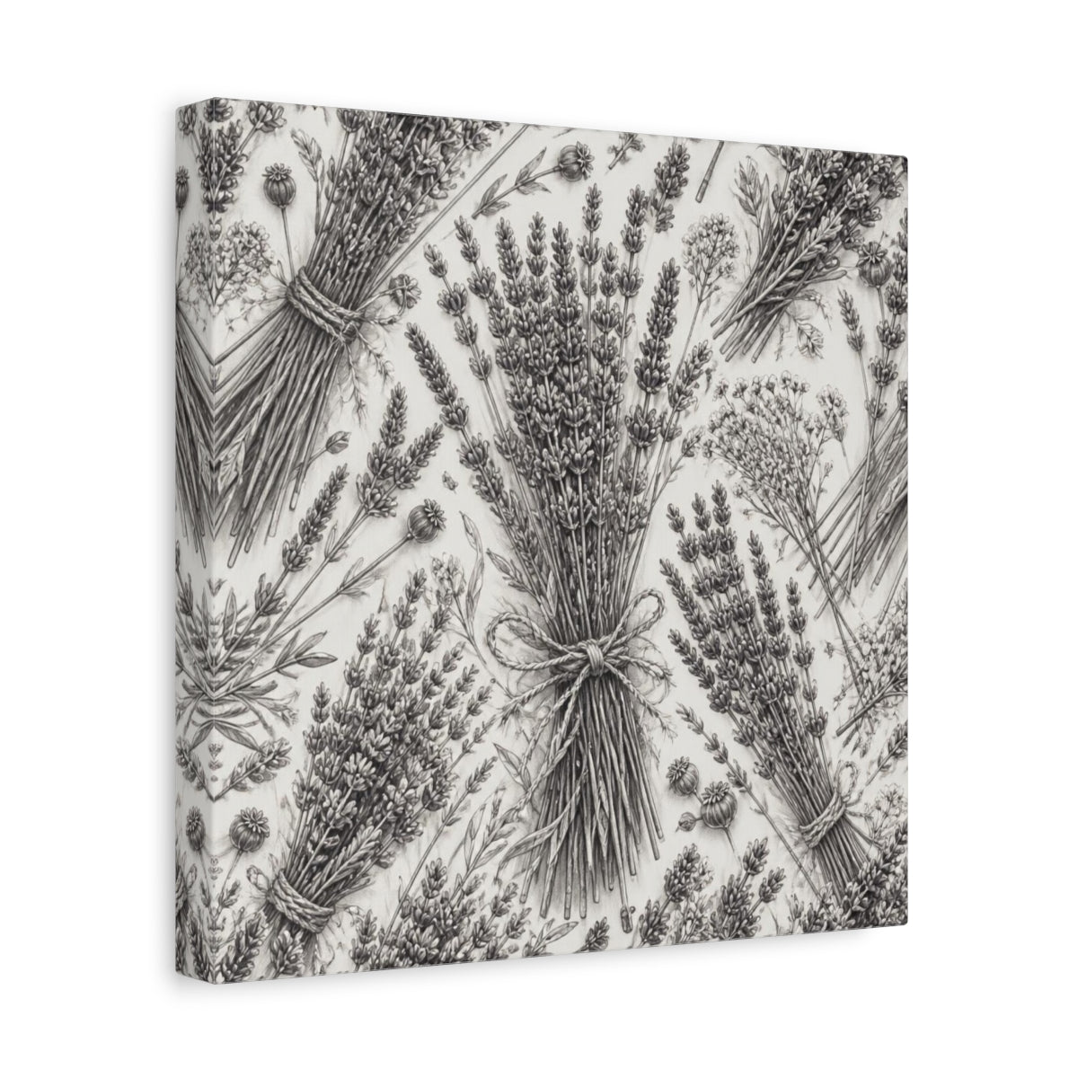 Side Mockup 8. Lavender Flower Bundle shown as canvas print