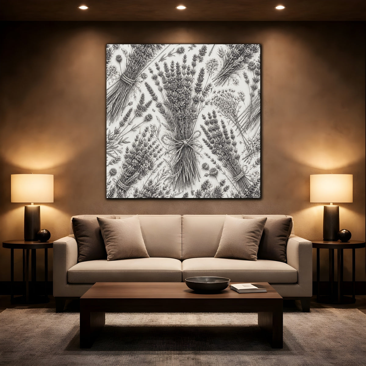 Mockup 2. Lavender Flower Bundle shown as canvas print