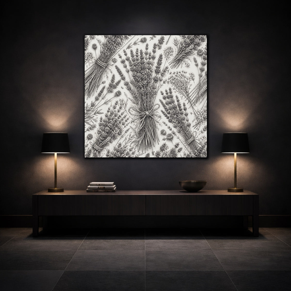 Mockup 3. Lavender Flower Bundle shown as canvas print