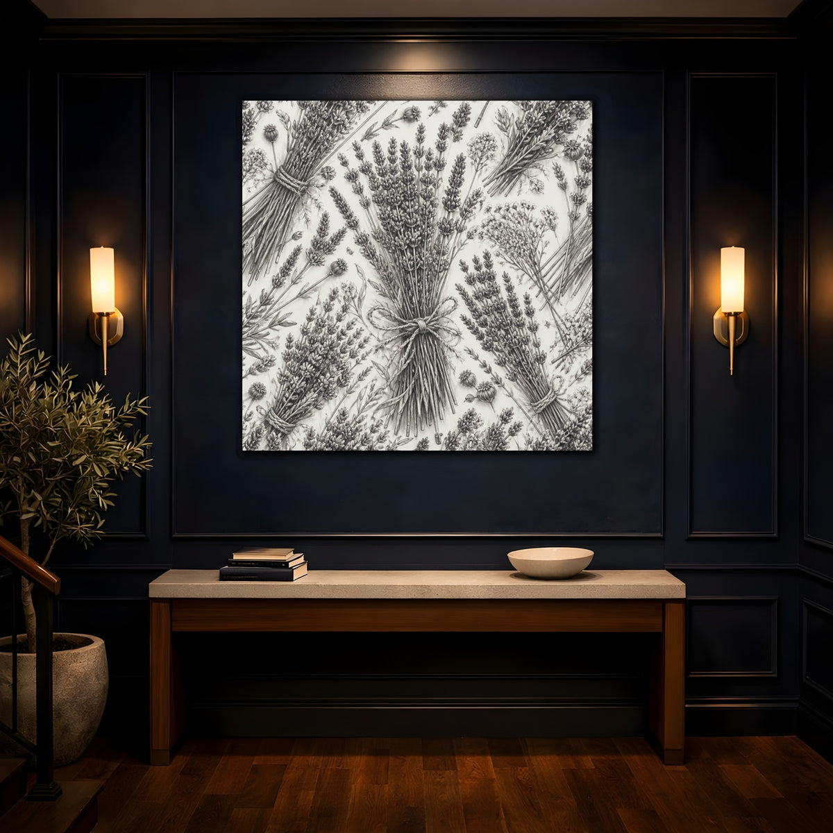 Mockup 4. Lavender Flower Bundle shown as canvas print