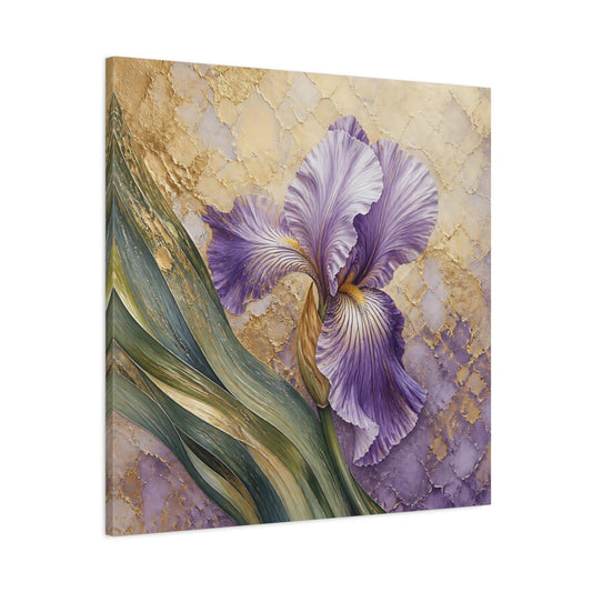Main Mockup. Lavender Iris Floral shown as canvas print
