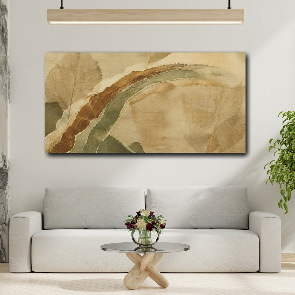 Mockup 2. Layered Leaf Collage shown as canvas print