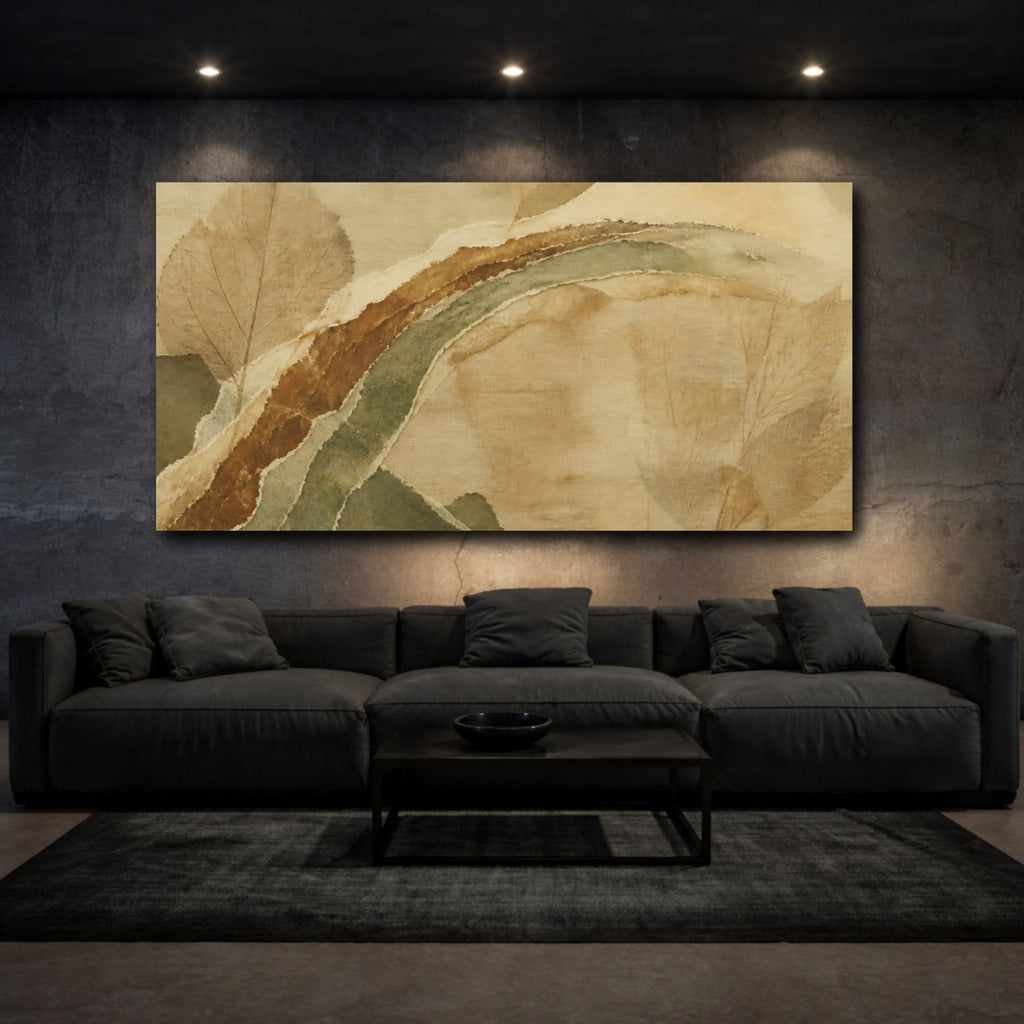 Mockup 3. Layered Leaf Collage shown as canvas print