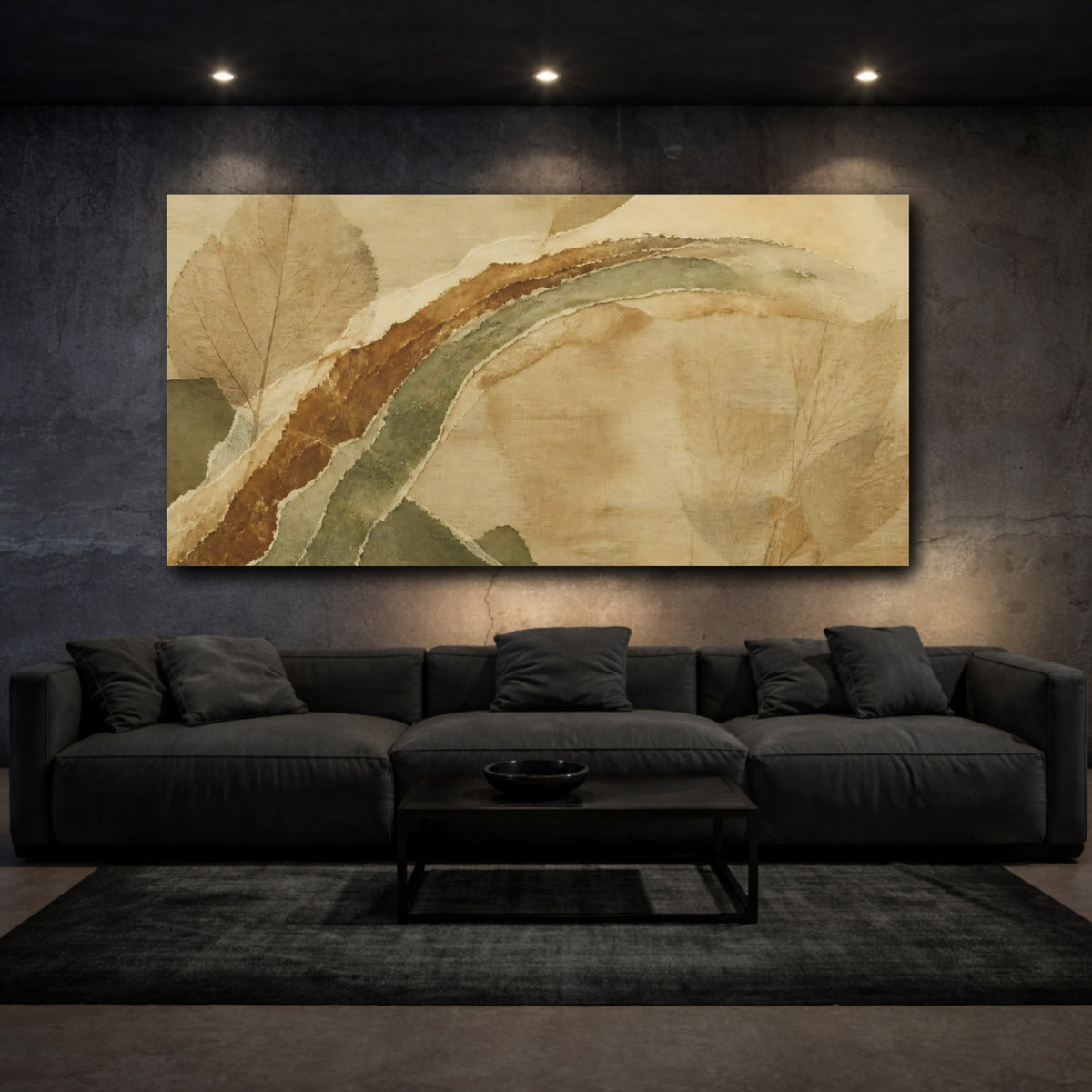 Mockup 3. Layered Leaf Collage shown as canvas print