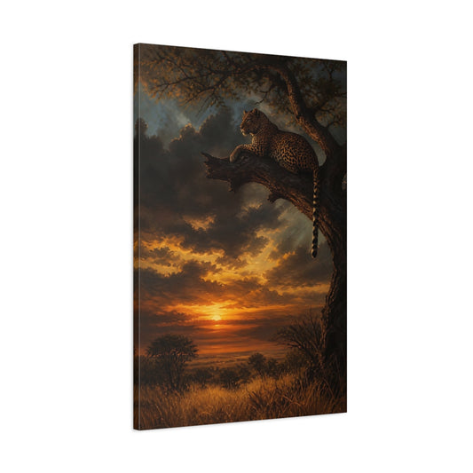 Main Mockup. Leopard At Sunset Animals shown as canvas print