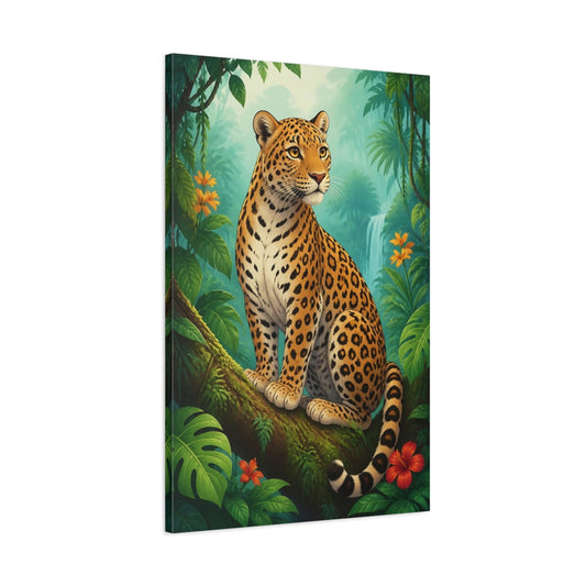 Main Mockup. Leopard Jungle Animals shown as canvas print
