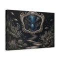 Side Mockup 4. Library Illusion Mirror shown as canvas print