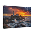 Side Mockup 4. Lighthouse Sunset Landscape shown as canvas print