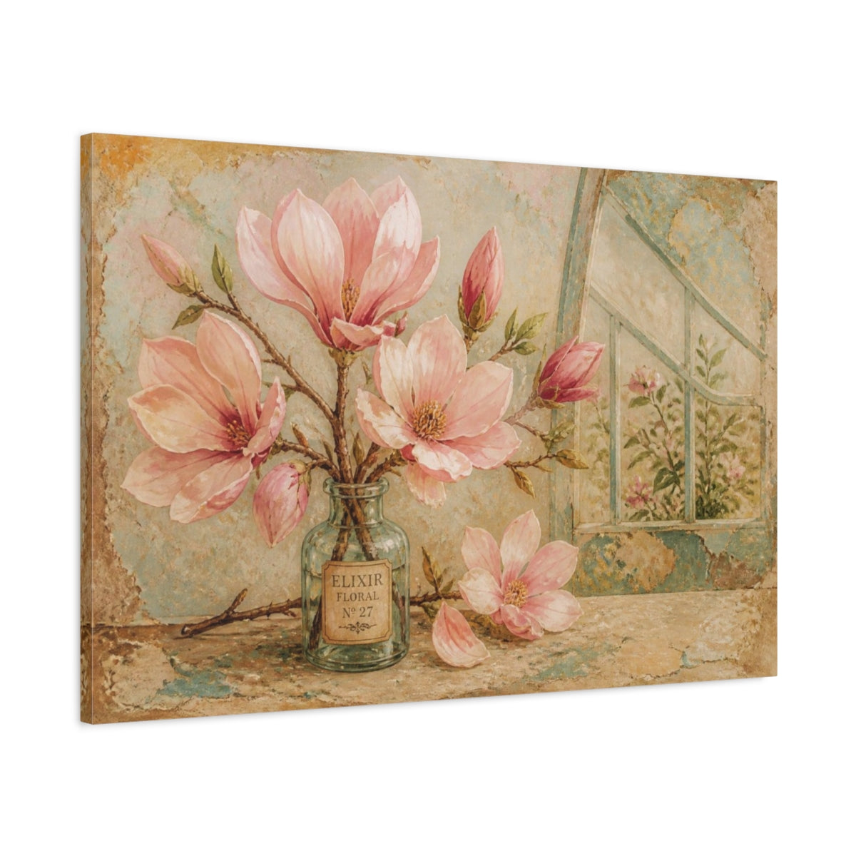 Main Mockup. Magnolia Floral Elixir shown as canvas print