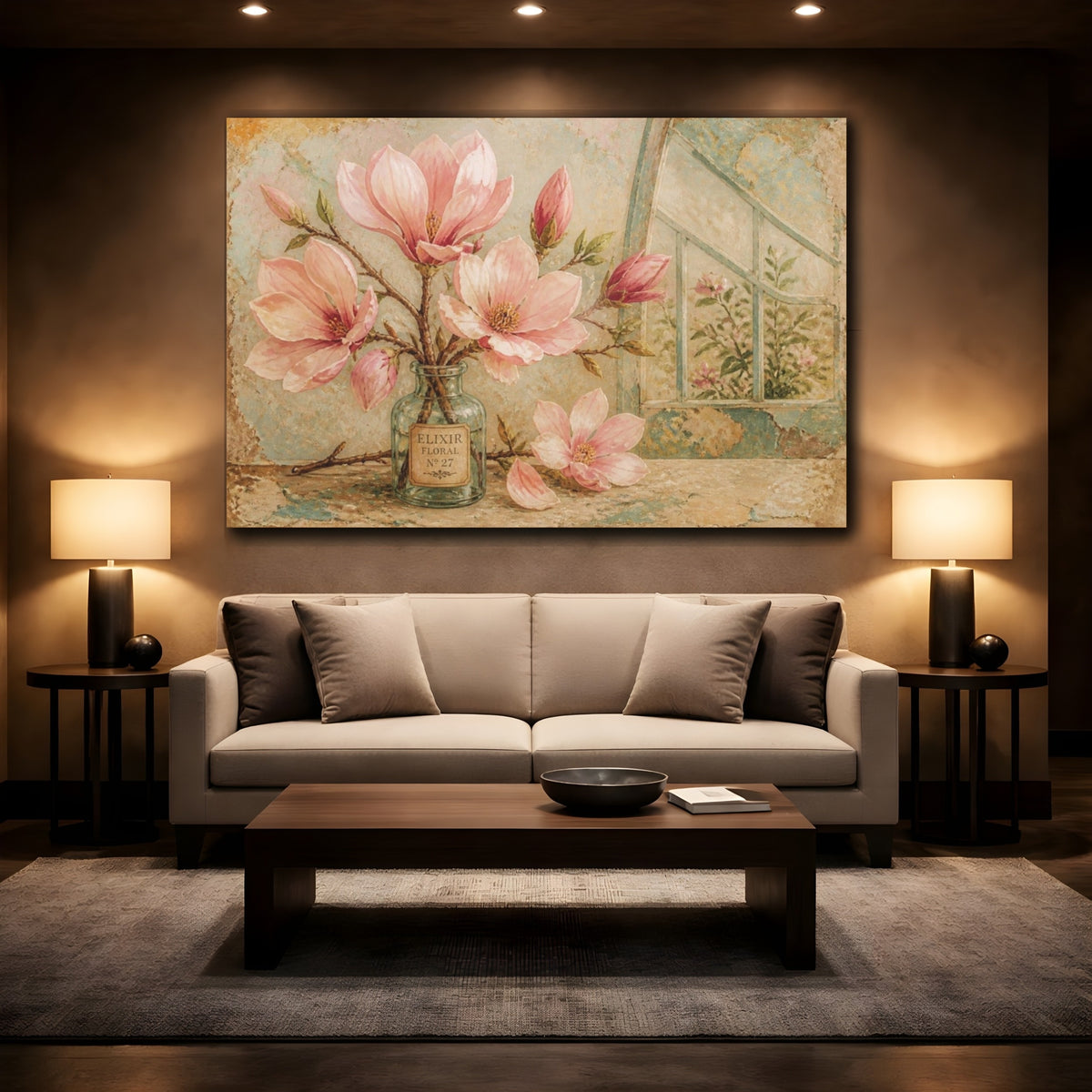 Mockup 2. Magnolia Floral Elixir shown as canvas print