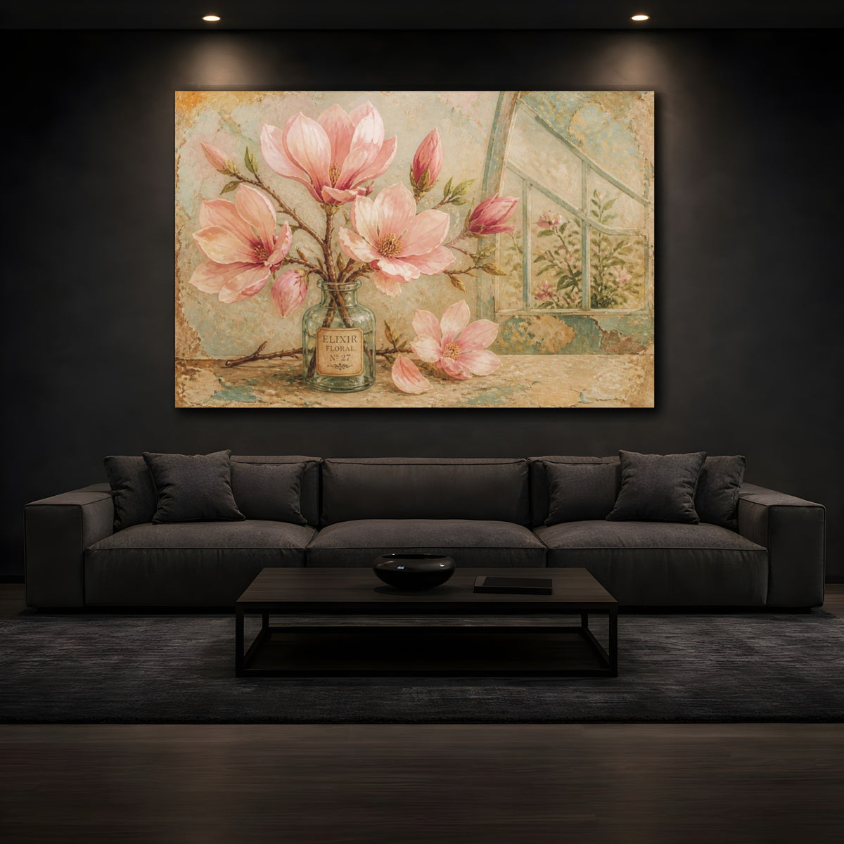 Mockup 3. Magnolia Floral Elixir shown as canvas print