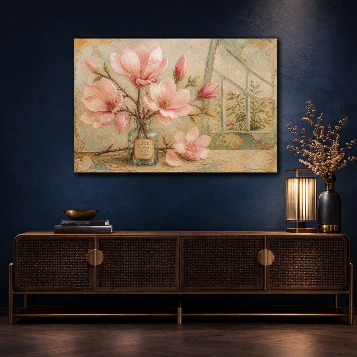 Mockup 4. Magnolia Floral Elixir shown as canvas print