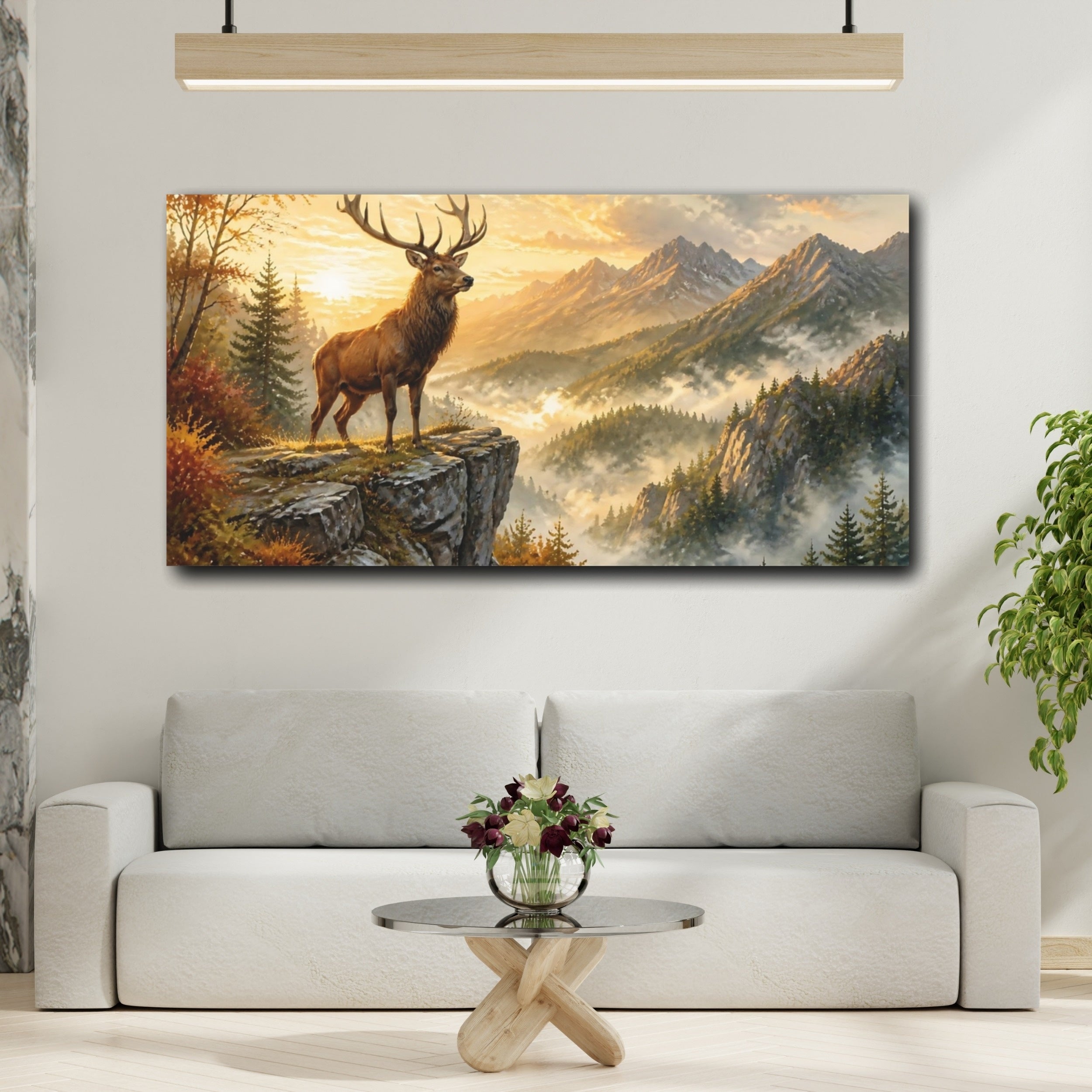 Mockup 2. Majestic Stag Animals shown as canvas print