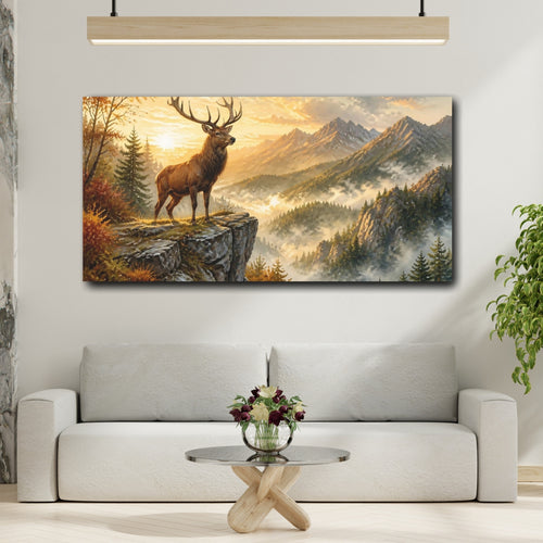 Mockup 2. Majestic Stag Animals shown as canvas print