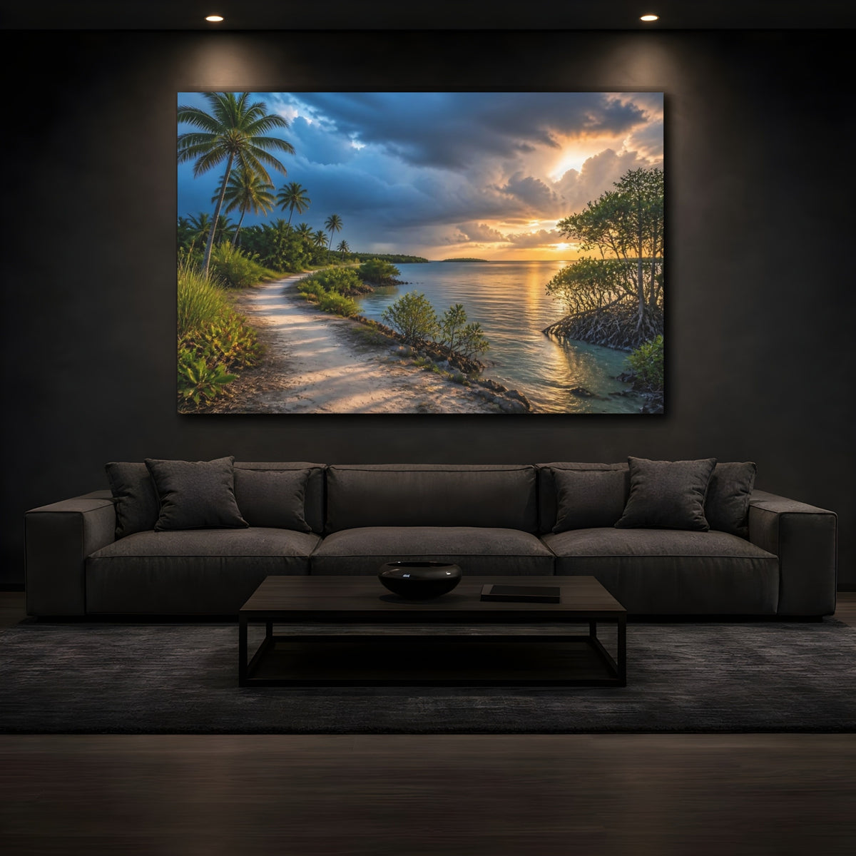 Mockup 3. Mangrove Bay Landscape shown as canvas print