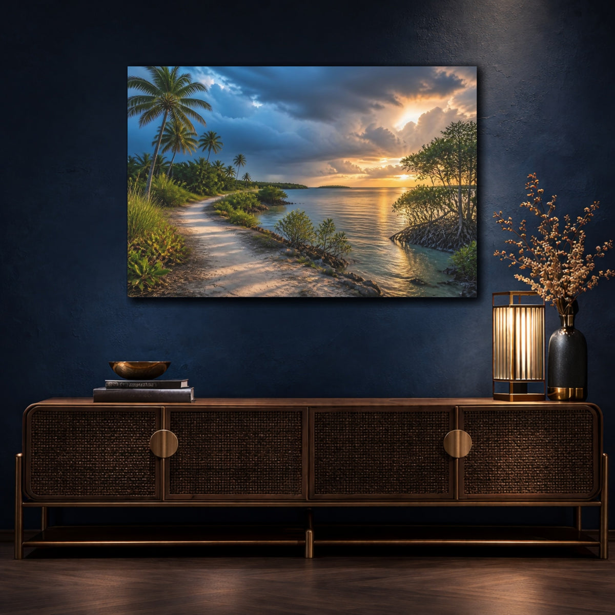 Mockup 4. Mangrove Bay Landscape shown as canvas print