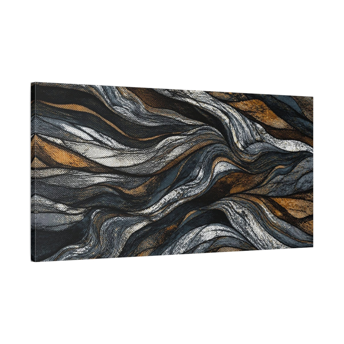 Main Mockup. Metallic Flowing Layers shown as canvas print