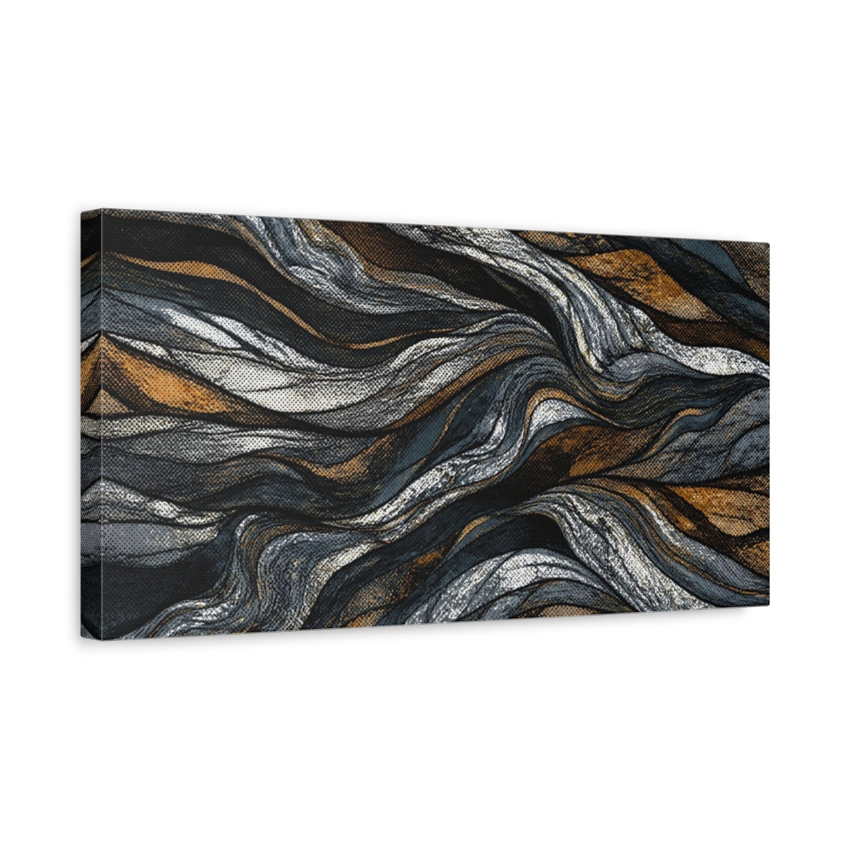 Side Mockup 3. Metallic Flowing Layers shown as canvas print