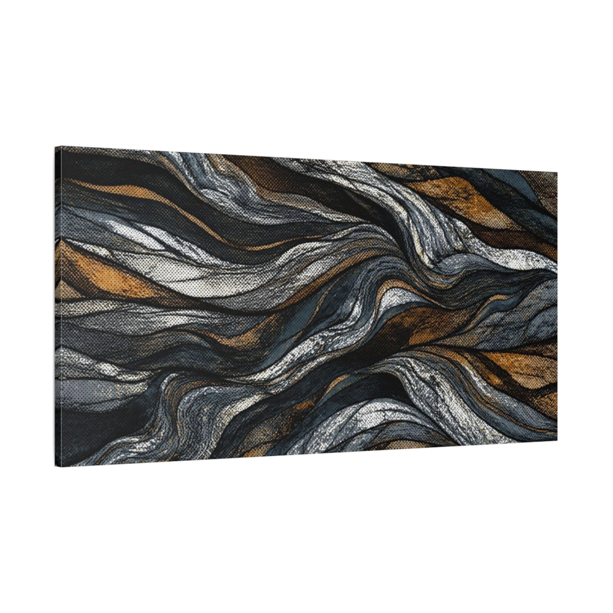 Side Mockup 2. Metallic Flowing Layers shown as canvas print