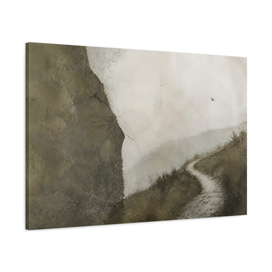 Main Mockup. Misty Mountain Path shown as canvas print