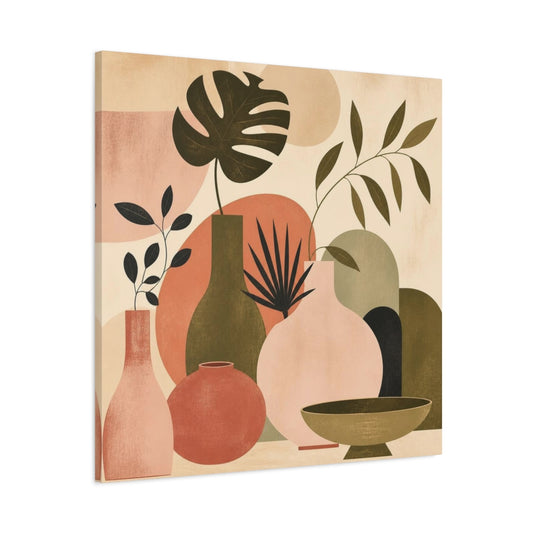 Main Mockup. Modern Blush Vases shown as canvas print