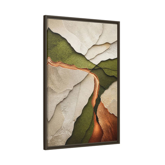 Main Mockup. Modern Copper Paper Layers shown as framed canvas print