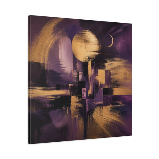 Main Mockup. Modern Gold Moonscape shown as canvas print