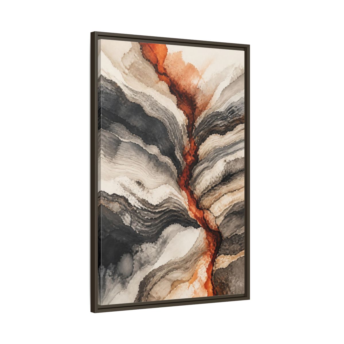 Main Mockup. Modern Sediment Layers shown as framed canvas print