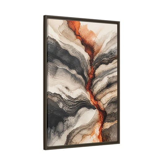 Main Mockup. Modern Sediment Layers shown as framed canvas print