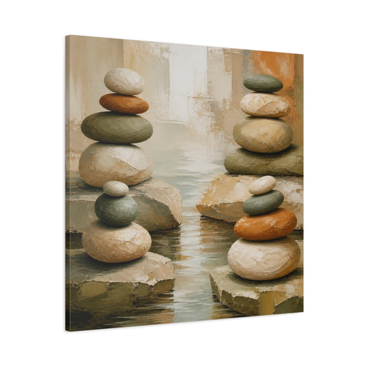 Main Mockup. Modern Stacked Stones shown as canvas print