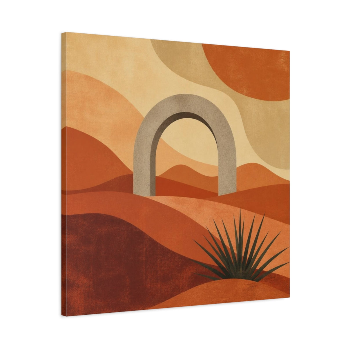 Side Mockup 3. Modern Stone Arch shown as canvas print
