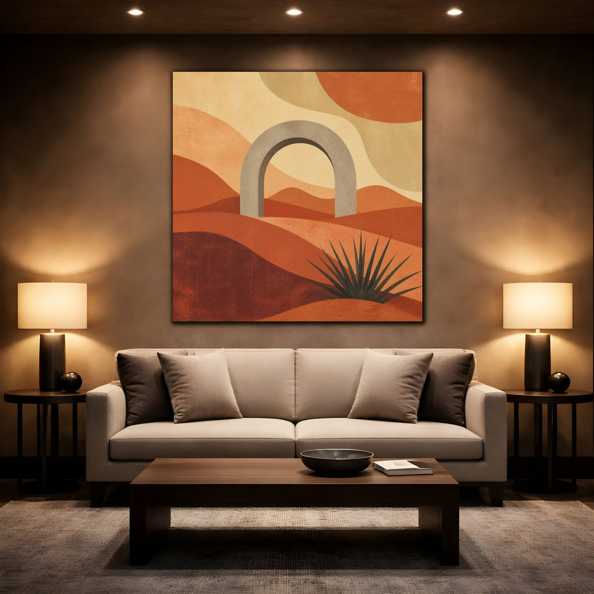 Mockup 2. Modern Stone Arch shown as canvas print