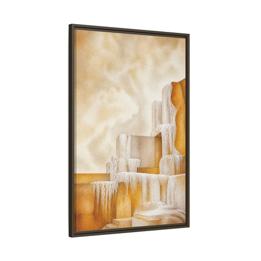 Main Mockup. Modern Stone Terraces shown as framed canvas print