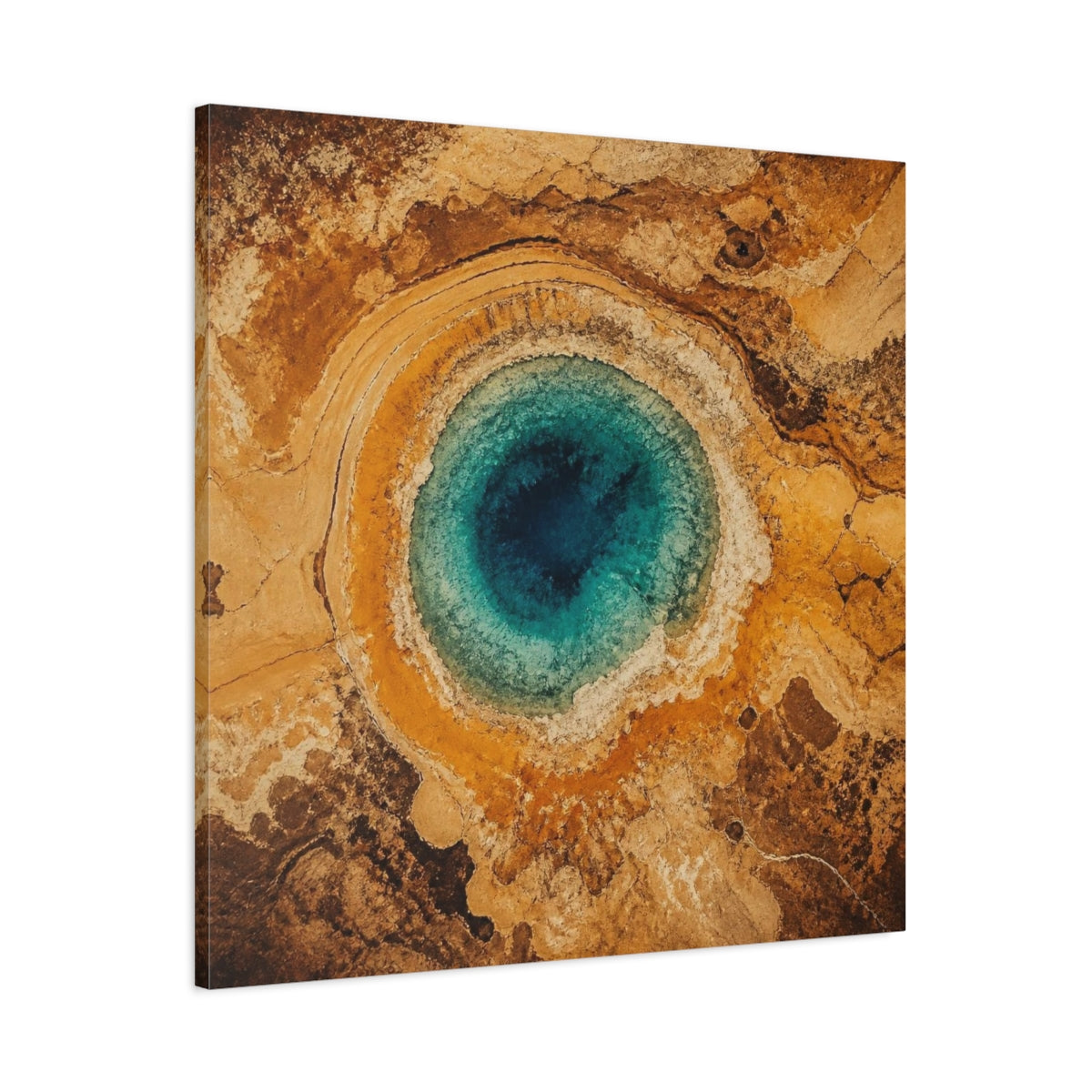 Main Mockup. Modern Turquoise Spring shown as canvas print