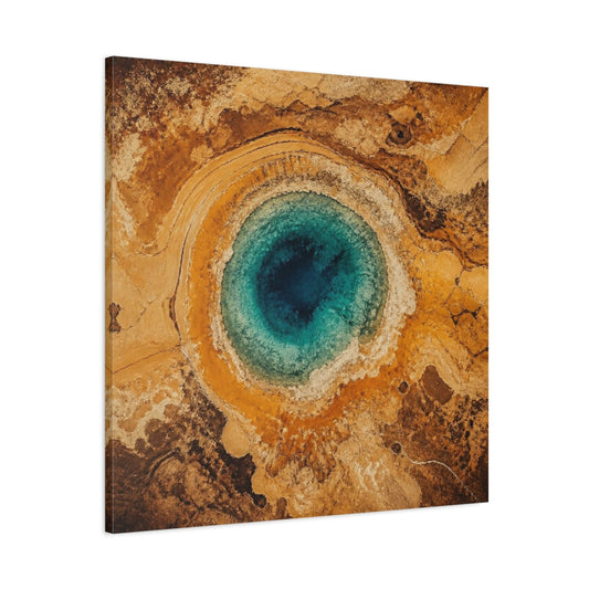 Main Mockup. Modern Turquoise Spring shown as canvas print