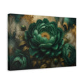 Side Mockup 4. Monumental Emerald Peony Flower shown as canvas print