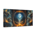 Side Mockup 3. Moonlit Lantern Forest shown as canvas print