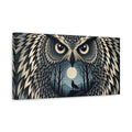 Side Mockup 3. Moonlit Owl With Howling Wolf shown as canvas print