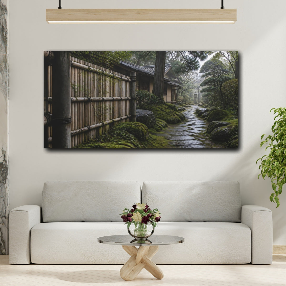 Mockup 2. Mossy Garden Path shown as canvas print