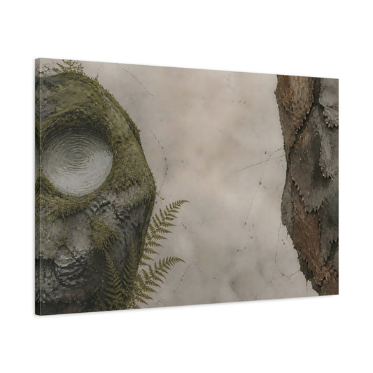 Main Mockup. Mossy Rock With Water shown as canvas print