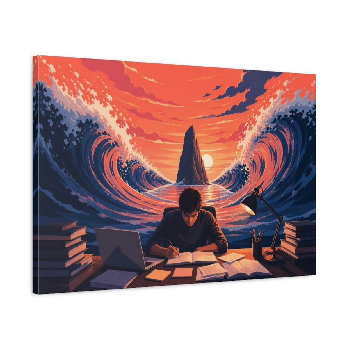 Side Mockup 2. Motivation Focused Student shown as canvas print