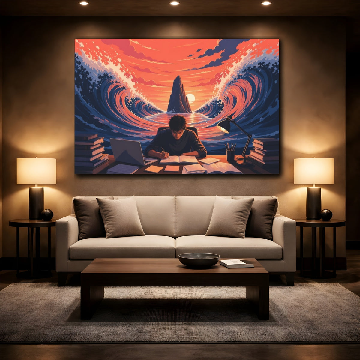 Mockup 2. Motivation Focused Student shown as canvas print