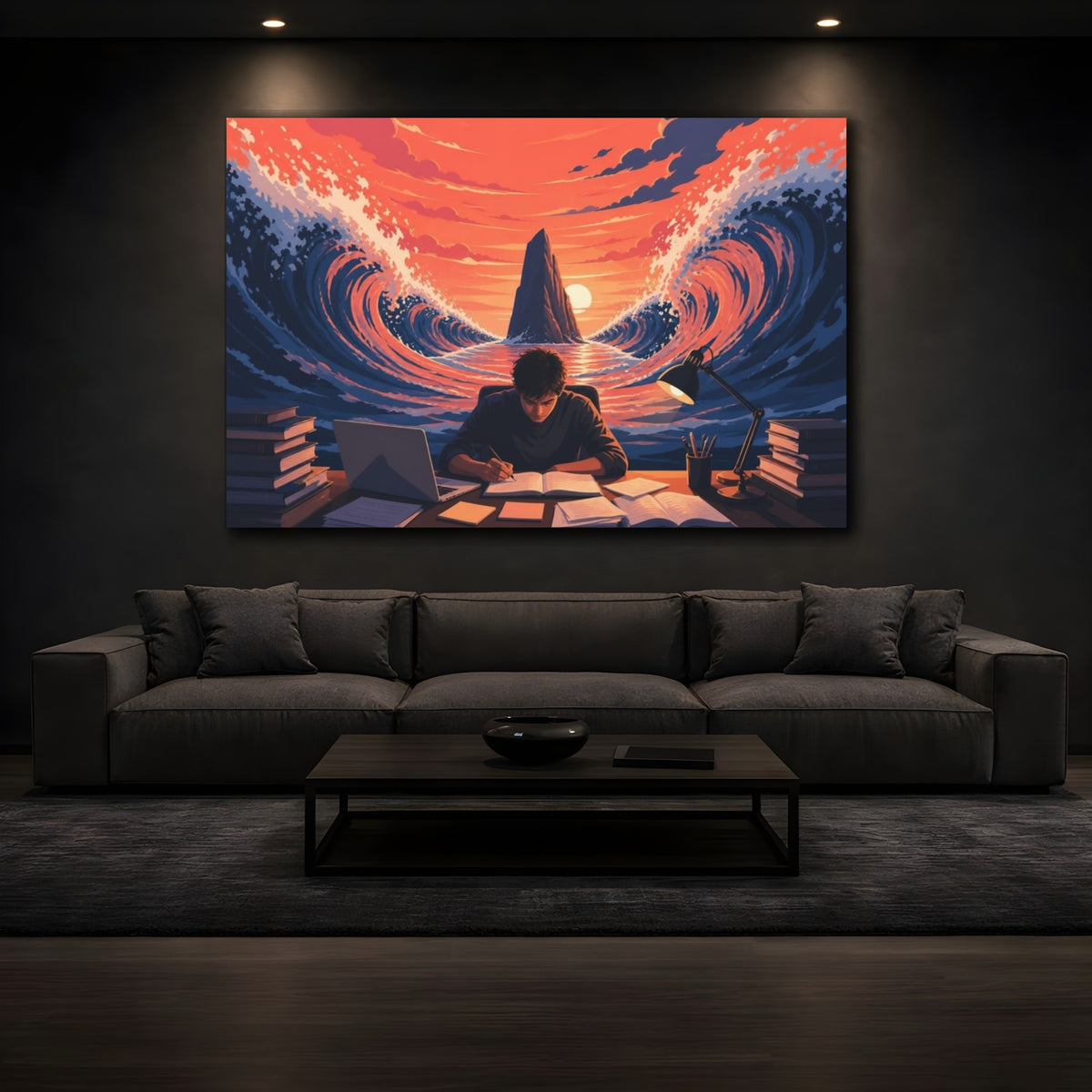 Mockup 3. Motivation Focused Student shown as canvas print