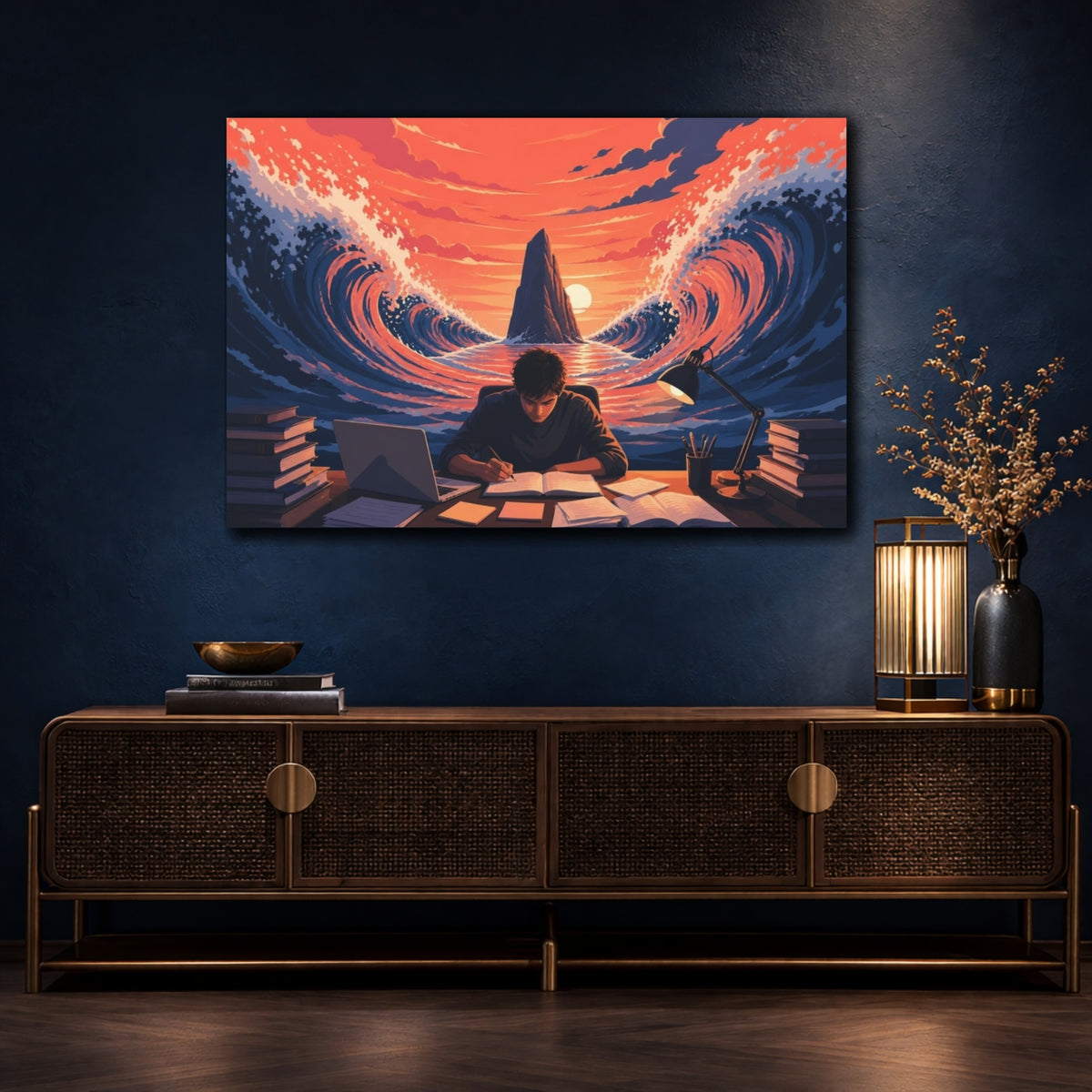 Mockup 4. Motivation Focused Student shown as canvas print