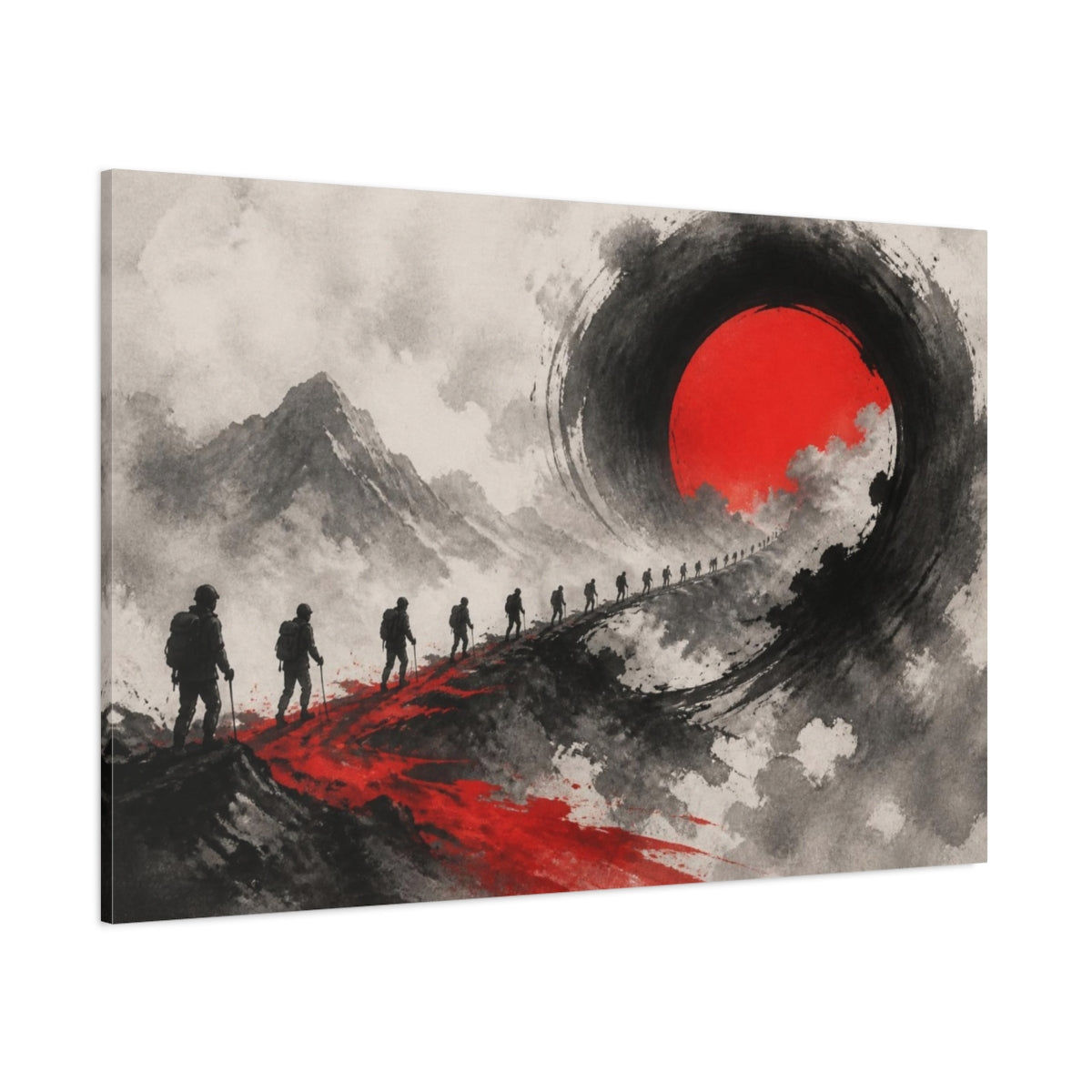 Side Mockup 1. Motivation Hikers Ascent shown as canvas print
