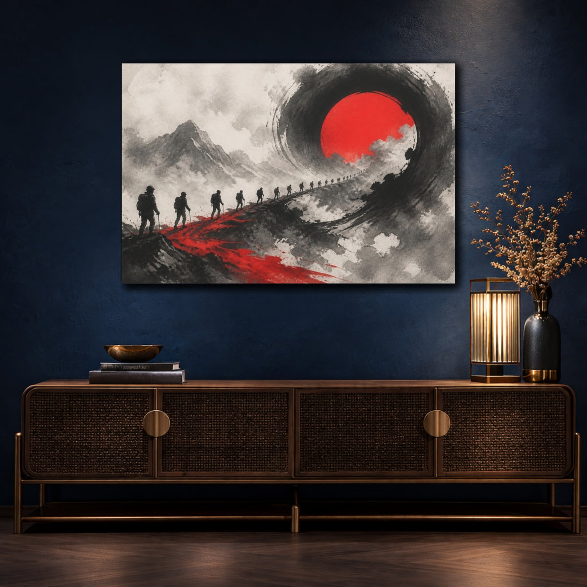 Mockup 4. Motivation Hikers Ascent shown as canvas print