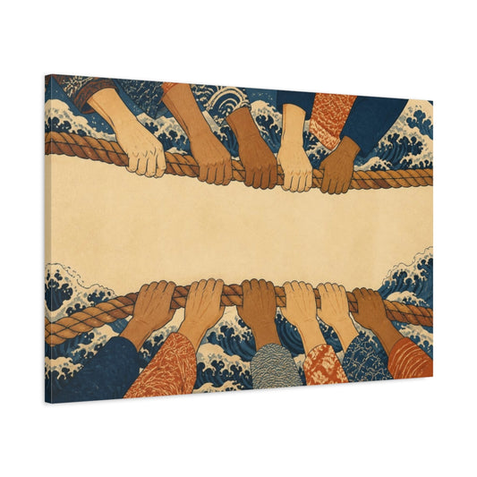 Main Mockup. Motivation: Joined Hands shown as canvas print