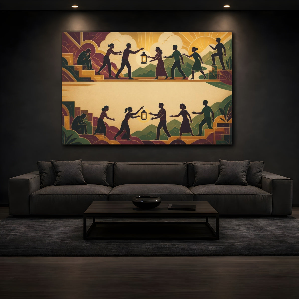 Mockup 3. Motivation Lantern Relay shown as canvas print