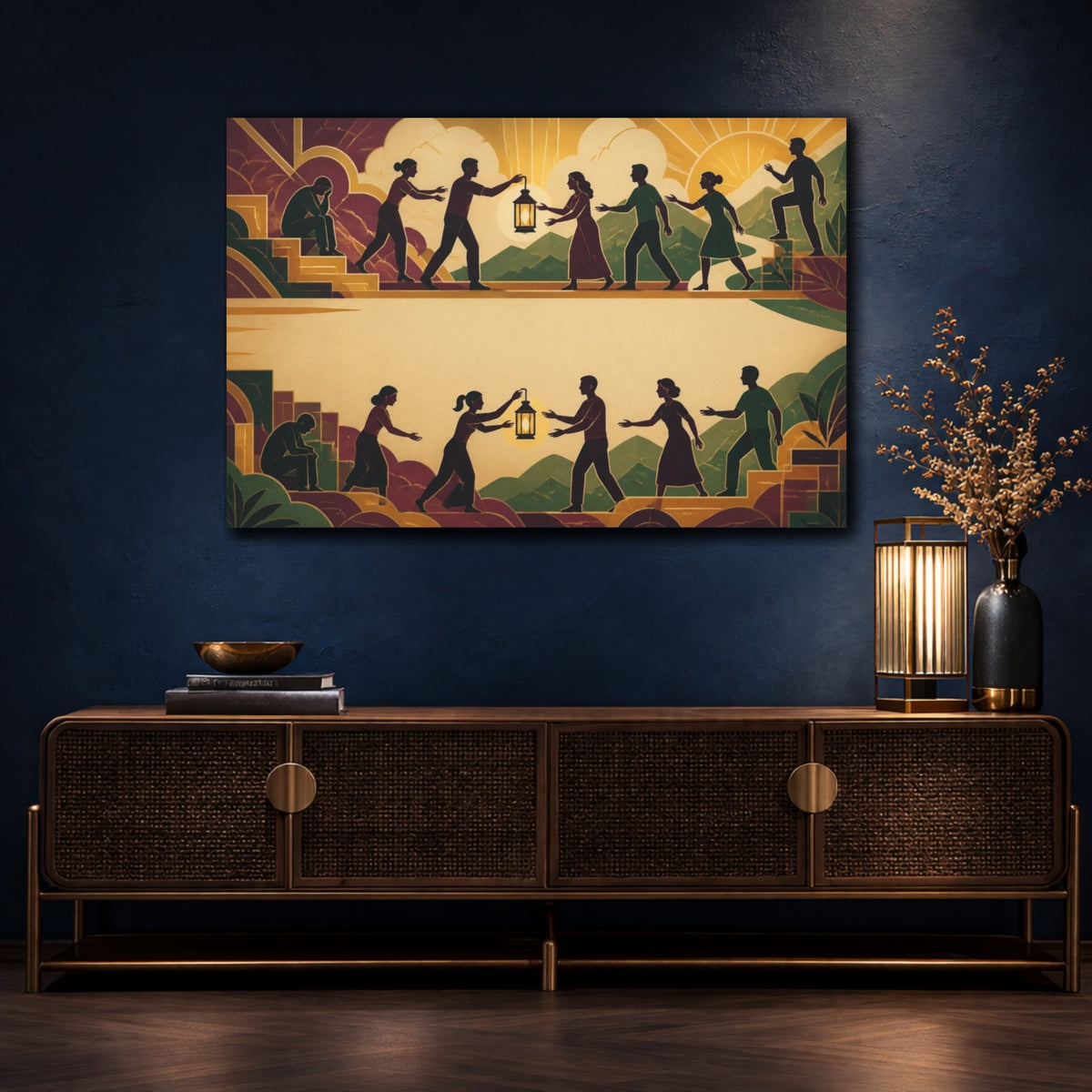 Mockup 4. Motivation Lantern Relay shown as canvas print